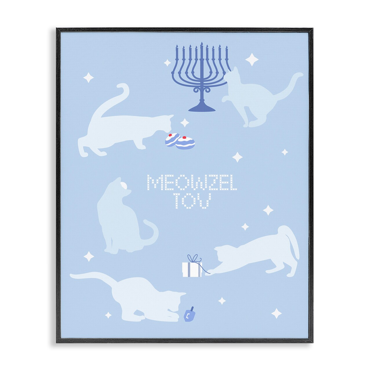 Stupell Industries Meowzel Tov Seasonal Cats Framed Giclee Design by Lil' Rue